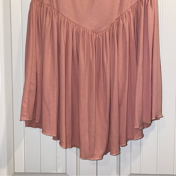 Cider Pink Ruched Bowknot Ruffle Mini Dress - Picture 4 of 10